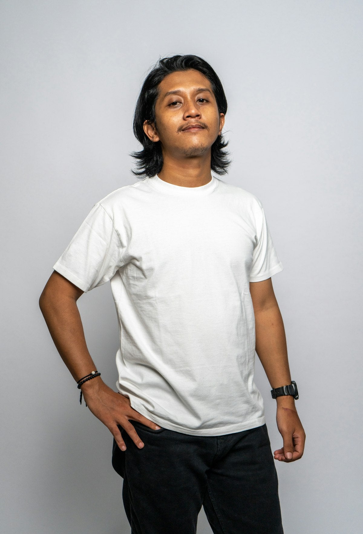 The Drift Oversized Tee product photo, white oversized t-shirt on model