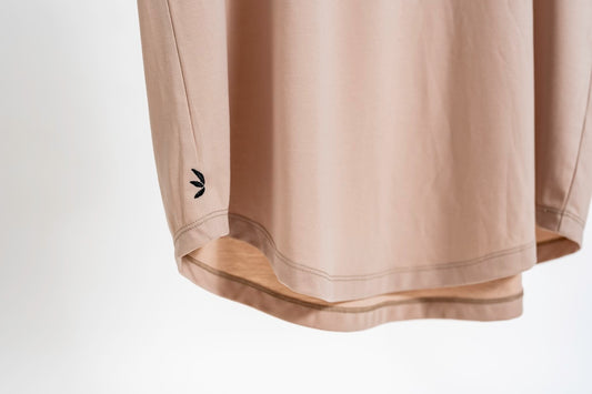 The Tempo Short product photo, grey shorts on model